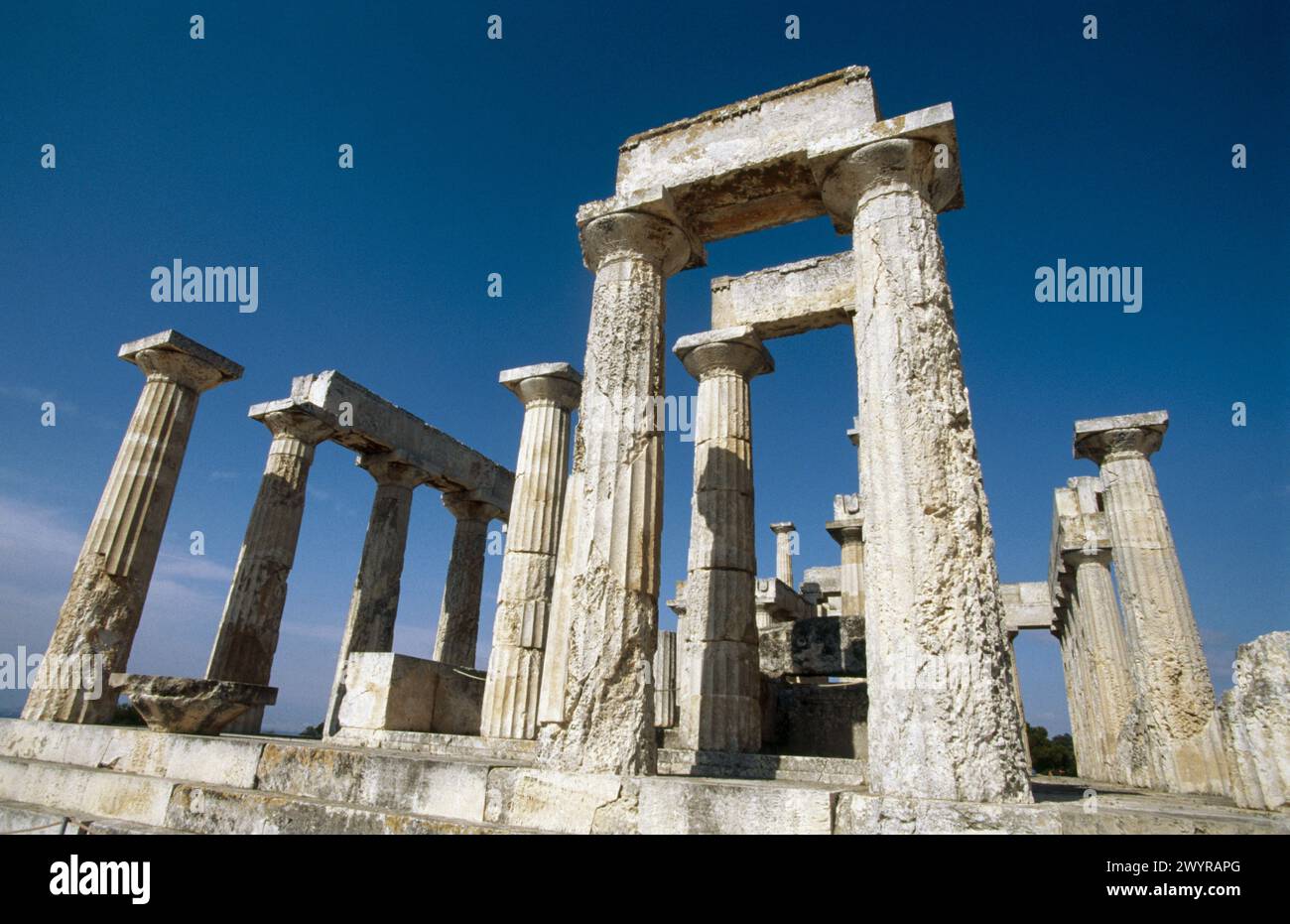 Temple of Aphaia, Aegina. Saronic Gulf, Greece Stock Photo - Alamy