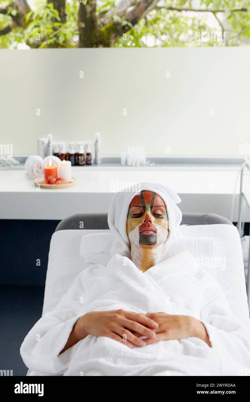 Colour energy, mud mask for facial treatment, Spa-relais Stock Photo ...