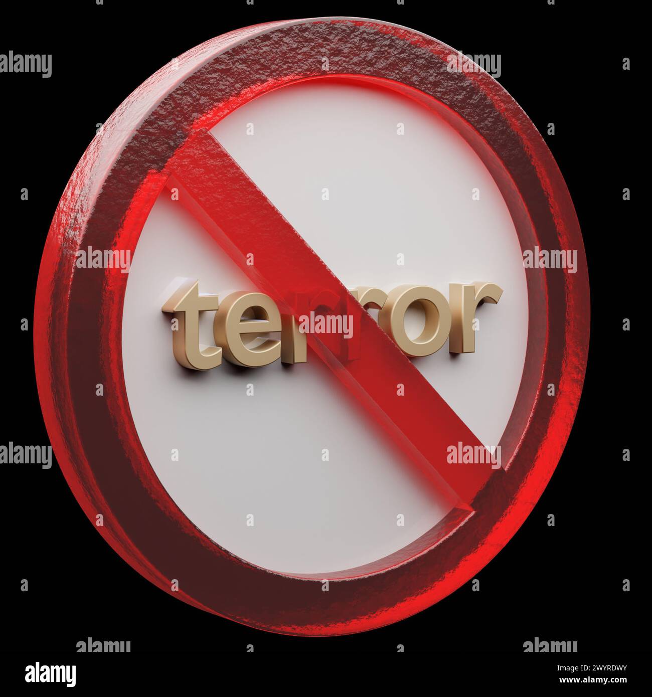 Beautiful abstract illustration Terror Forbidden, prohibiting sign ...