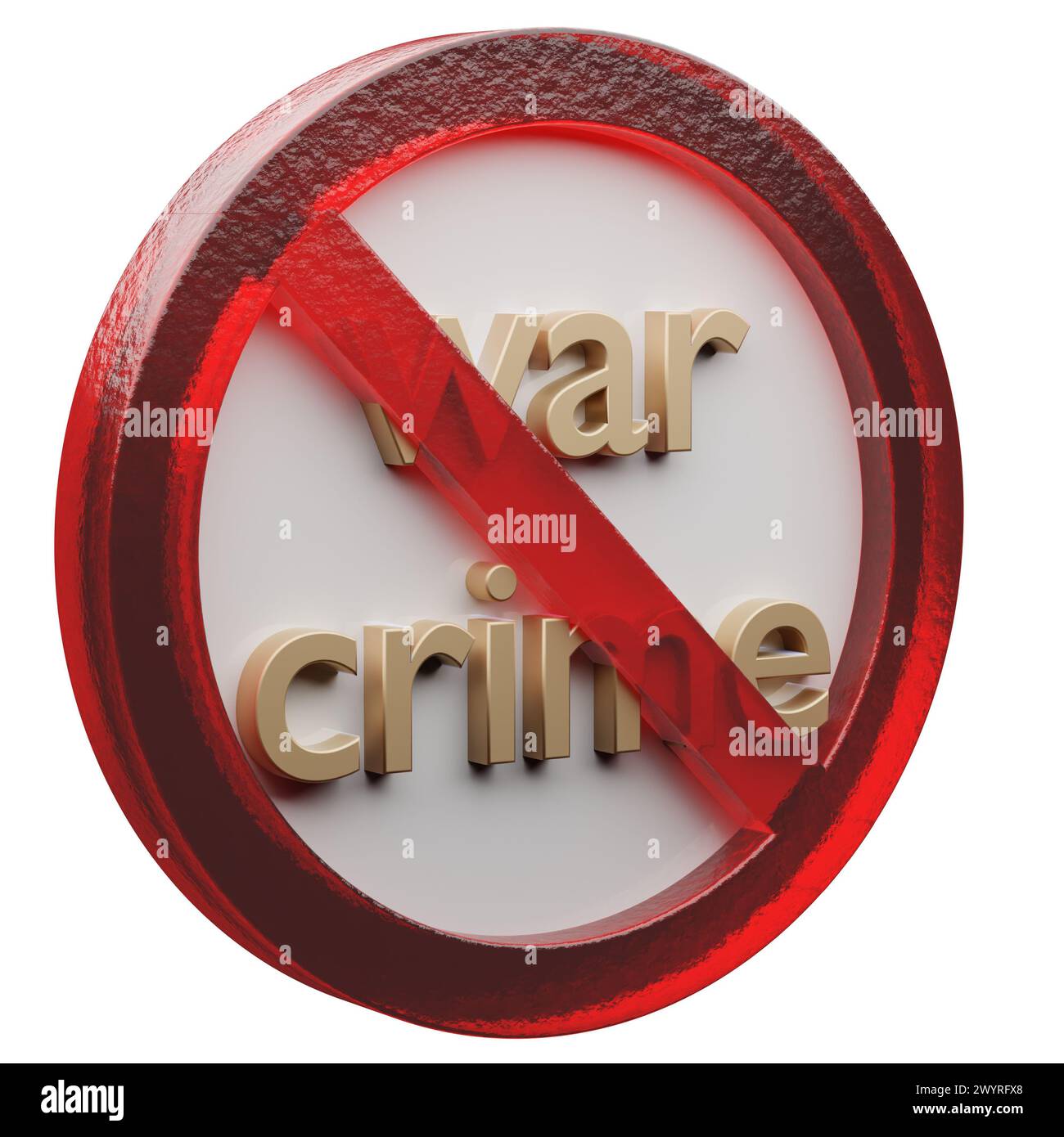 Beautiful abstract illustration war crime Forbidden, prohibiting sign ...