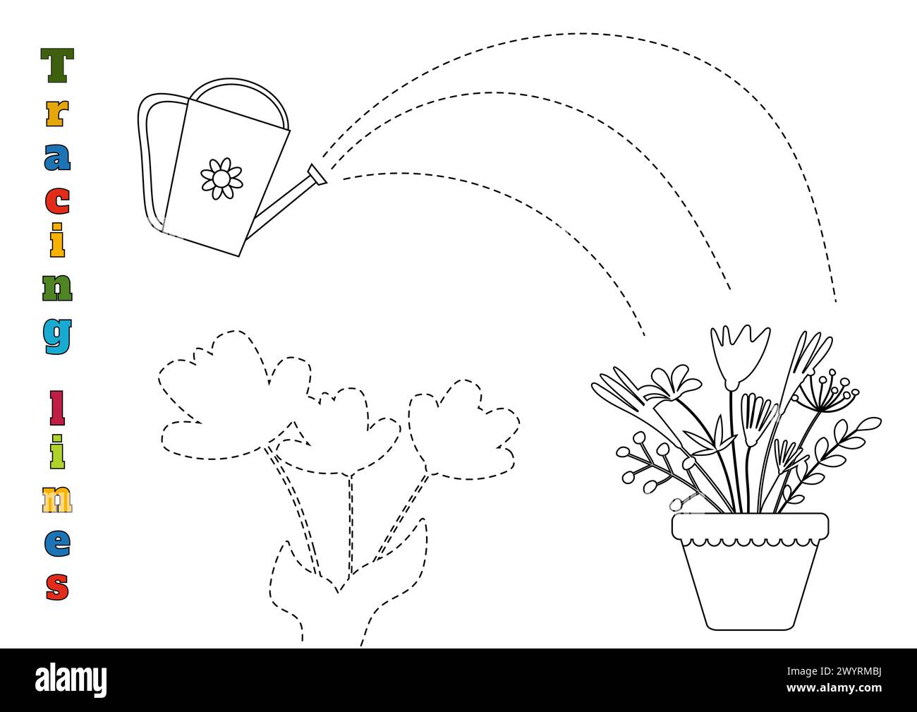 Outline The Line From The Watering Can To The Flower Is A Worksheet For