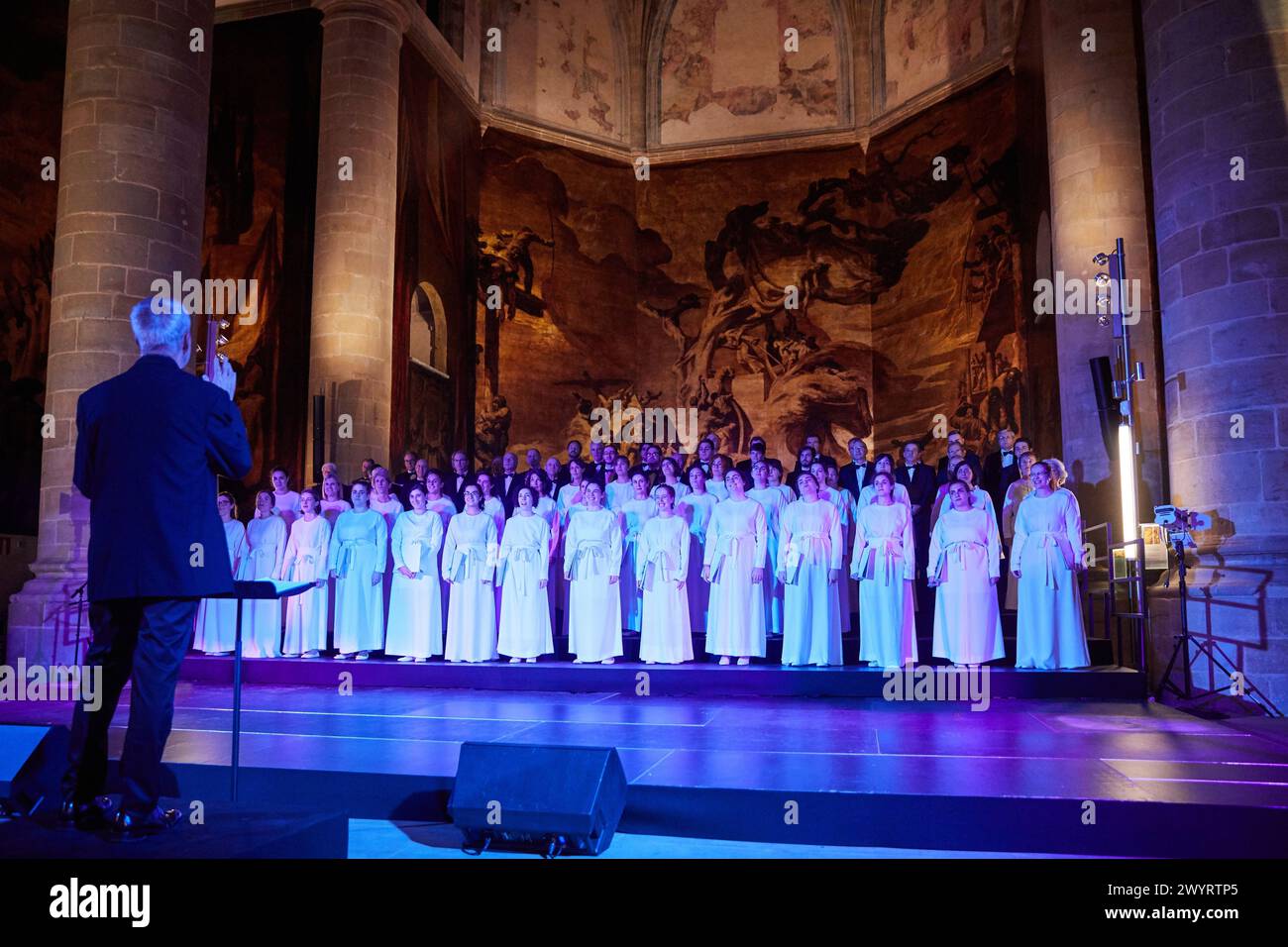 Orfeón Donostiarra Choir, Church of former Dominican convent (16th century), San Telmo Museum, Donostia, San Sebastian, Gipuzkoa, Basque Country, Spain, Europe. Stock Photo