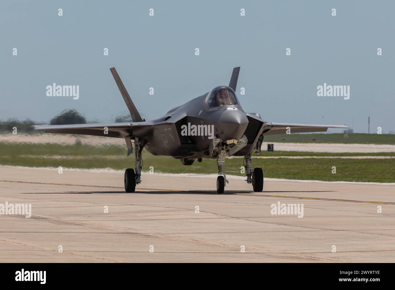 A U.S. Air Force F35A Lightning II performs aerial acrobatics at Joint