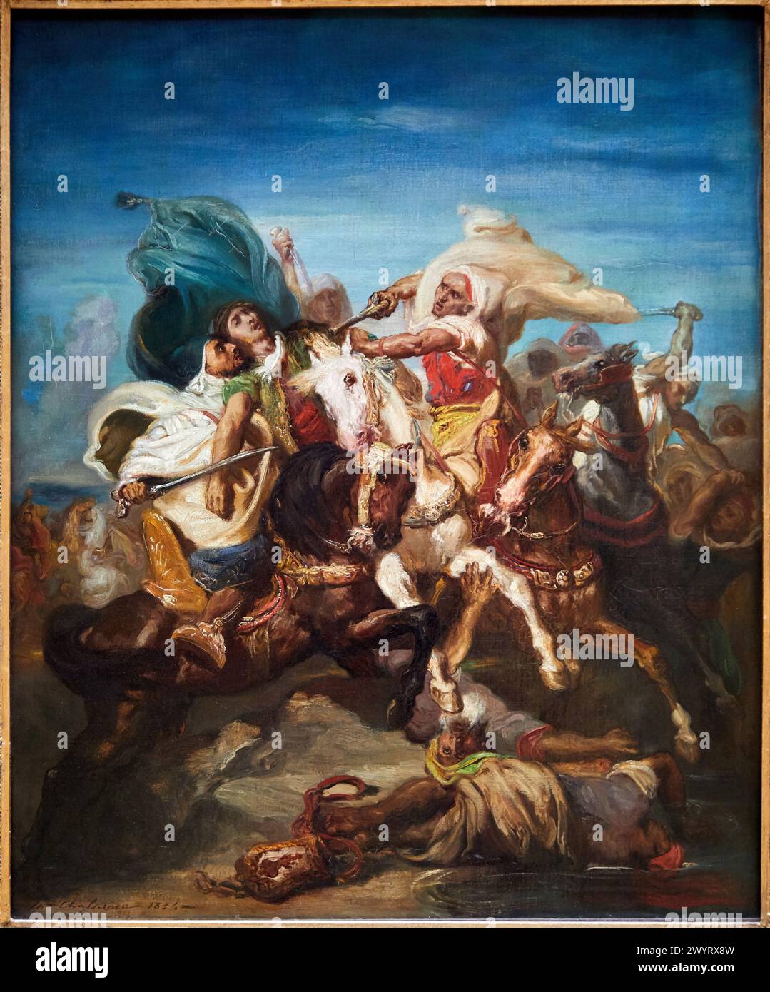 'Clash of Arab Horsemen', 1854, Theodore Chassériau, Musée du Louvre, Paris, France, Europe Stock Photo