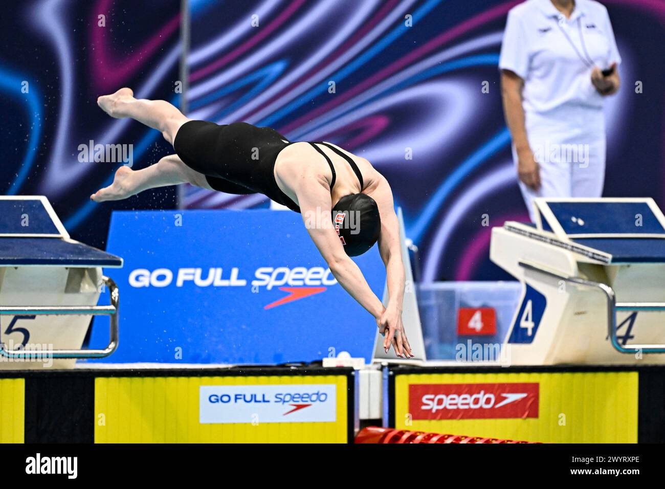 LONDON, UNITED KINGDOM. 07 April, 2025. Kara Hanlon competes in Women’s