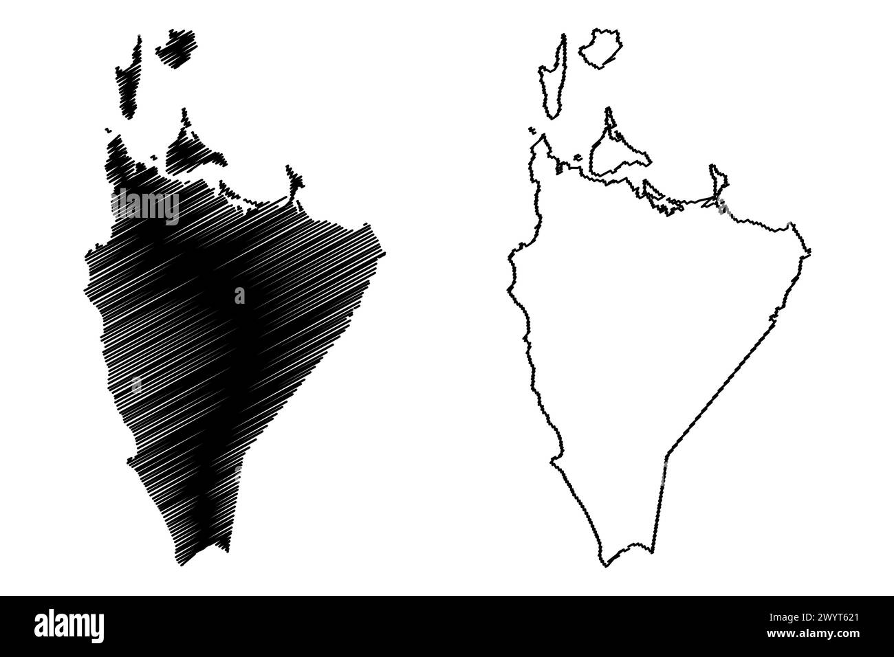 Circular Head Council (Commonwealth of Australia, Tasmania, lutruwita) map vector illustration, scribble sketch Circular Head map Stock Vector