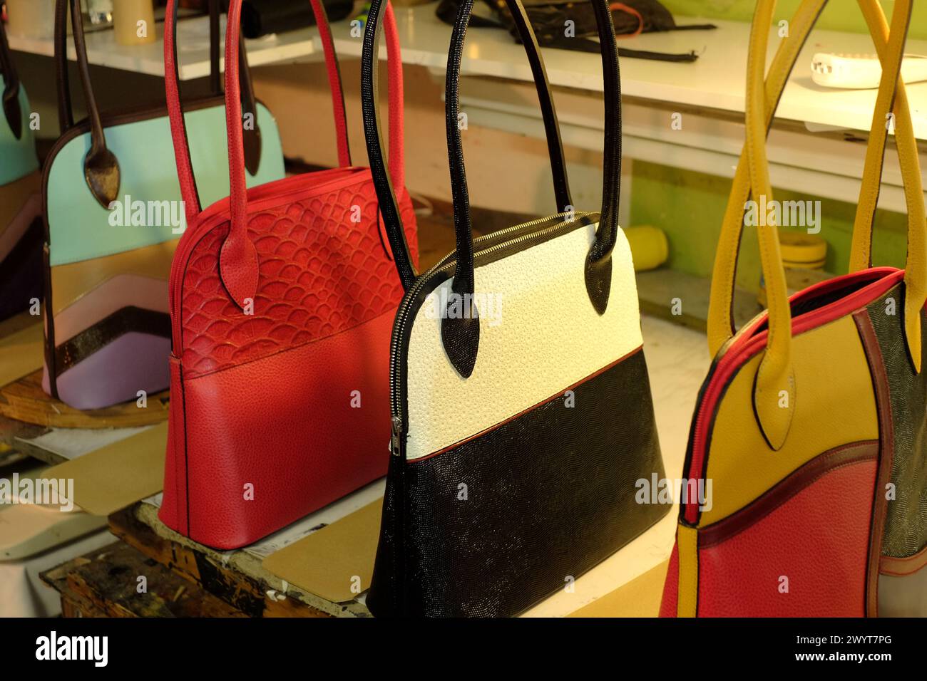 Colourful leather handbags hi res stock photography and images Alamy