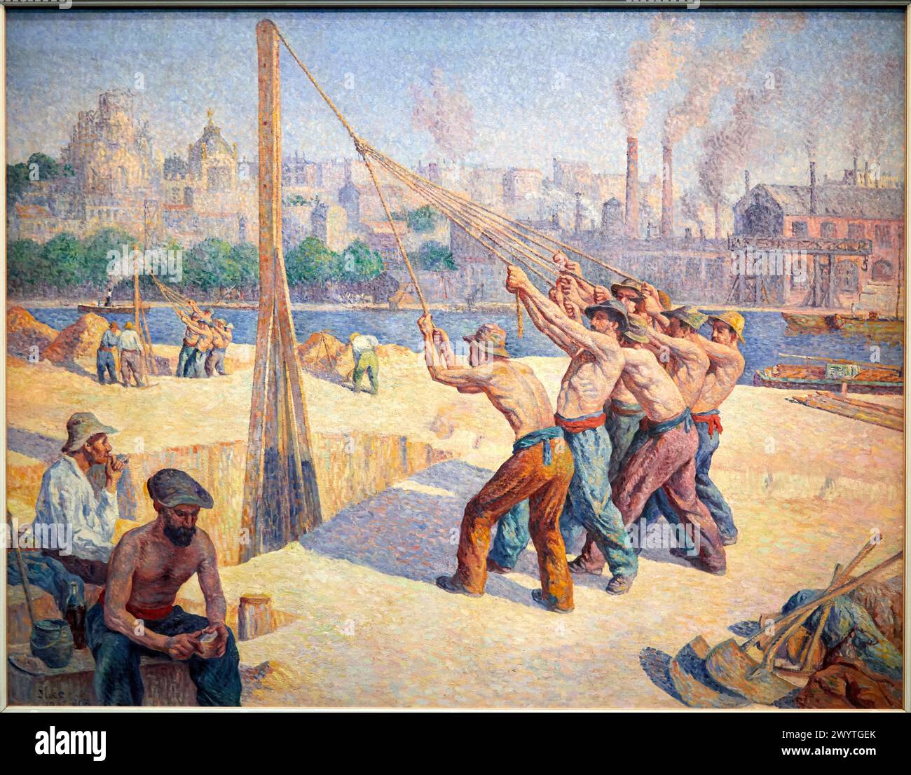 'Les batteurs de pieux', 1902-1903, Maximilien Luce, Musée d'Orsay, Paris, France, Europe Stock Photo