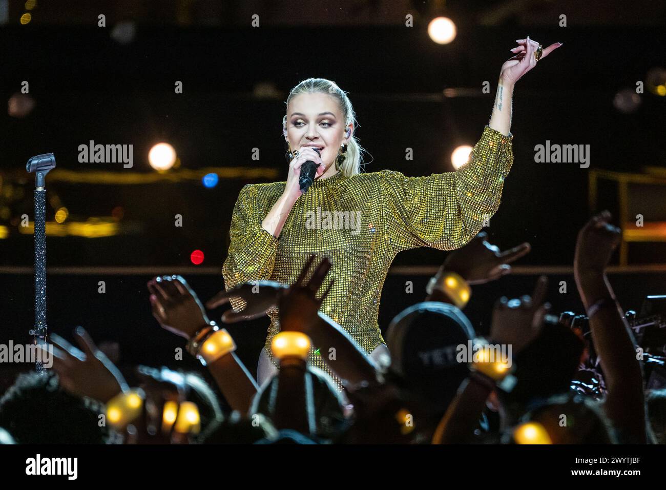 AUSTIN, TEXAS - APRIL 07: In this image released on April 07, 2024, Kelsea Ballerini performs on the 2024 CMT Music Awards stage on April 3, 2024, at the University of Texas at Austin in Austin, Texas.  (Photo by Amy Price/ImageSPACE)/Sipa USA Stock Photo