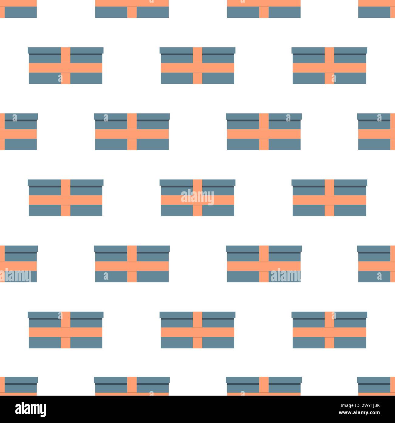 Seamless pattern with gift boxes on white background. Vector illustration Stock Vector
