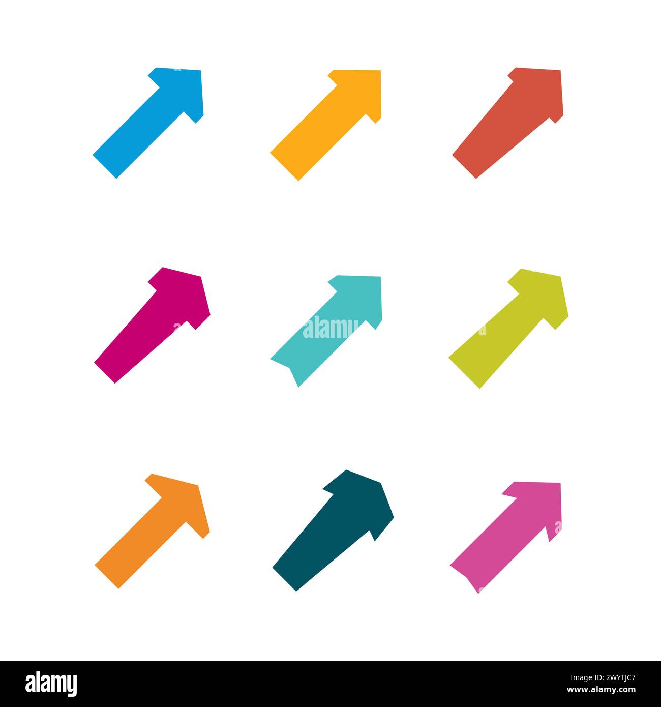 Set of multicolored various arrows. Vector illustration Stock Vector