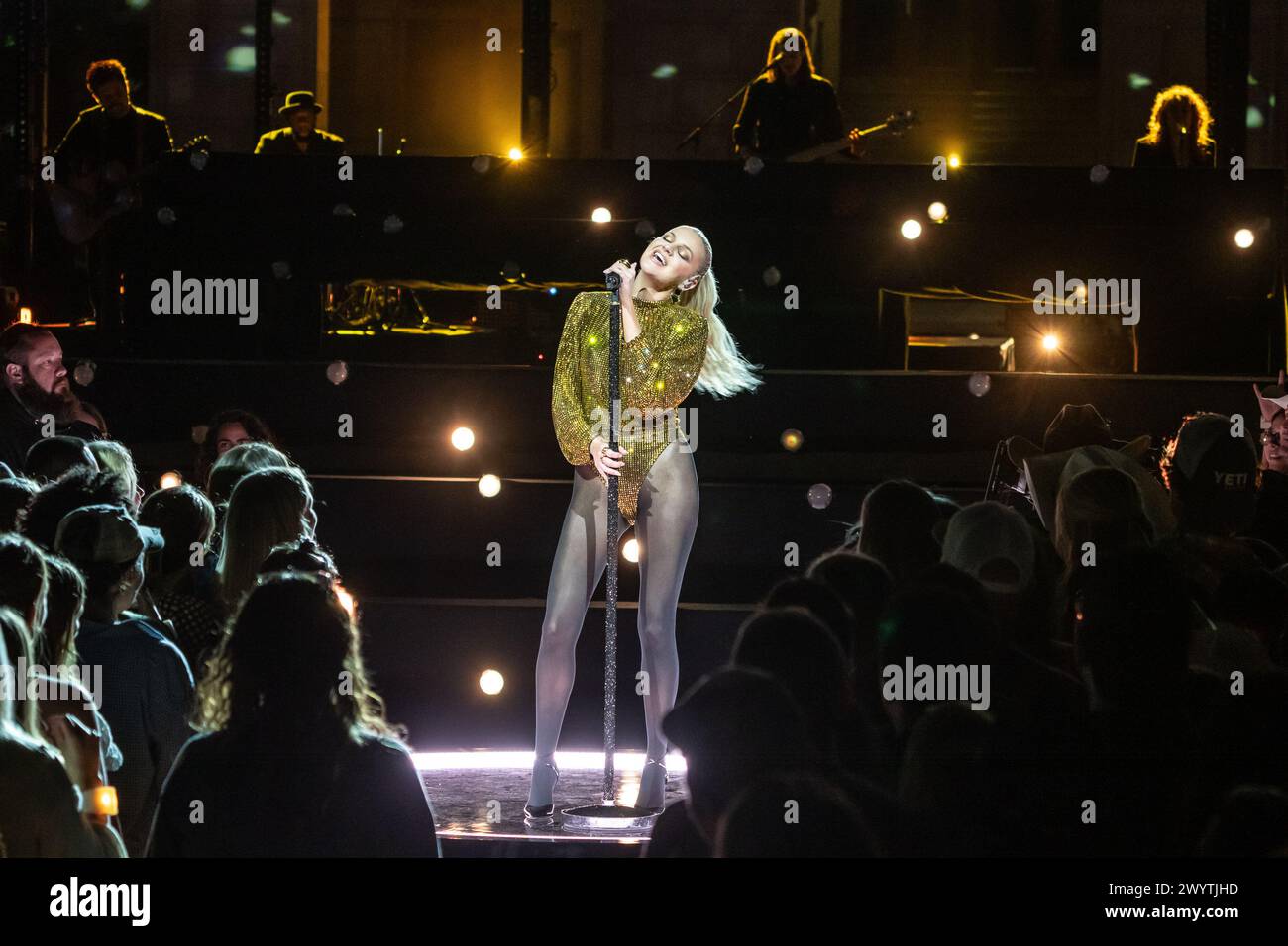 AUSTIN, TEXAS - APRIL 07: In this image released on April 07, 2024, Kelsea Ballerini performs on the 2024 CMT Music Awards stage on April 3, 2024, at the University of Texas at Austin in Austin, Texas.  (Photo by Amy Price/ImageSPACE)/Sipa USA Stock Photo