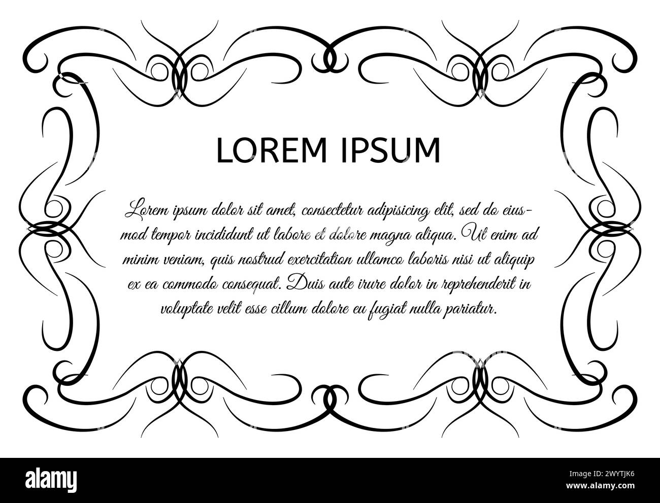 Decorative vintage horizontal frame with the place for your text in