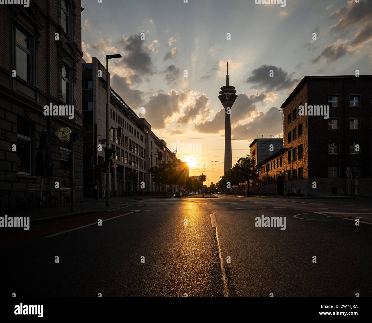 Rhine Tower, Düsseldorf , North Rhine-Westphalia, Germany Stock Photo