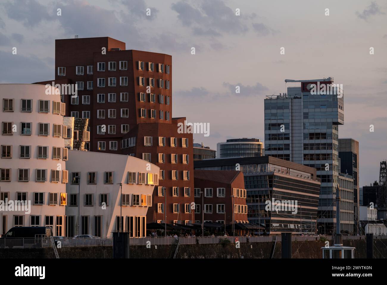 Gehry Bauten, Medienhafen, Düsseldorf , North Rhine-Westphalia, Germany Stock Photo