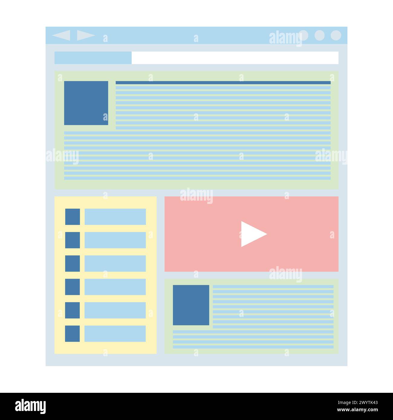 Flat website template, web design technology. Vector illustration Stock Vector
