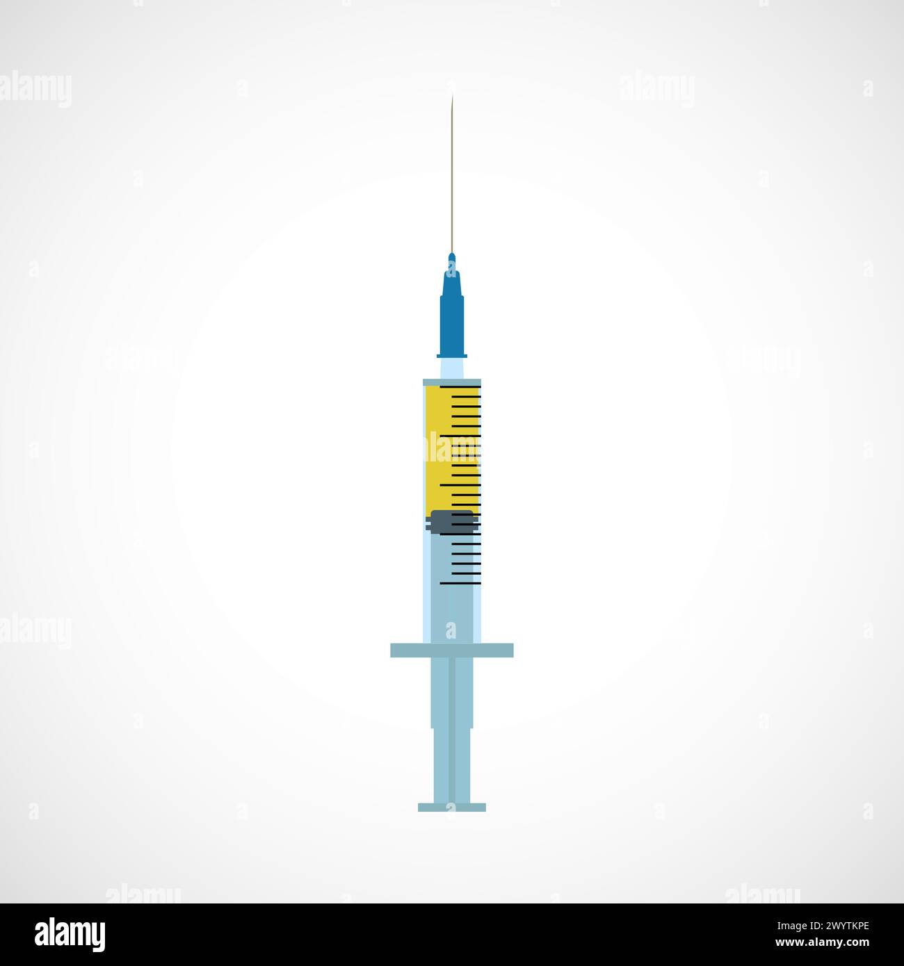 Syringe with injection inside. Medical instrument. Single-use sterile ...