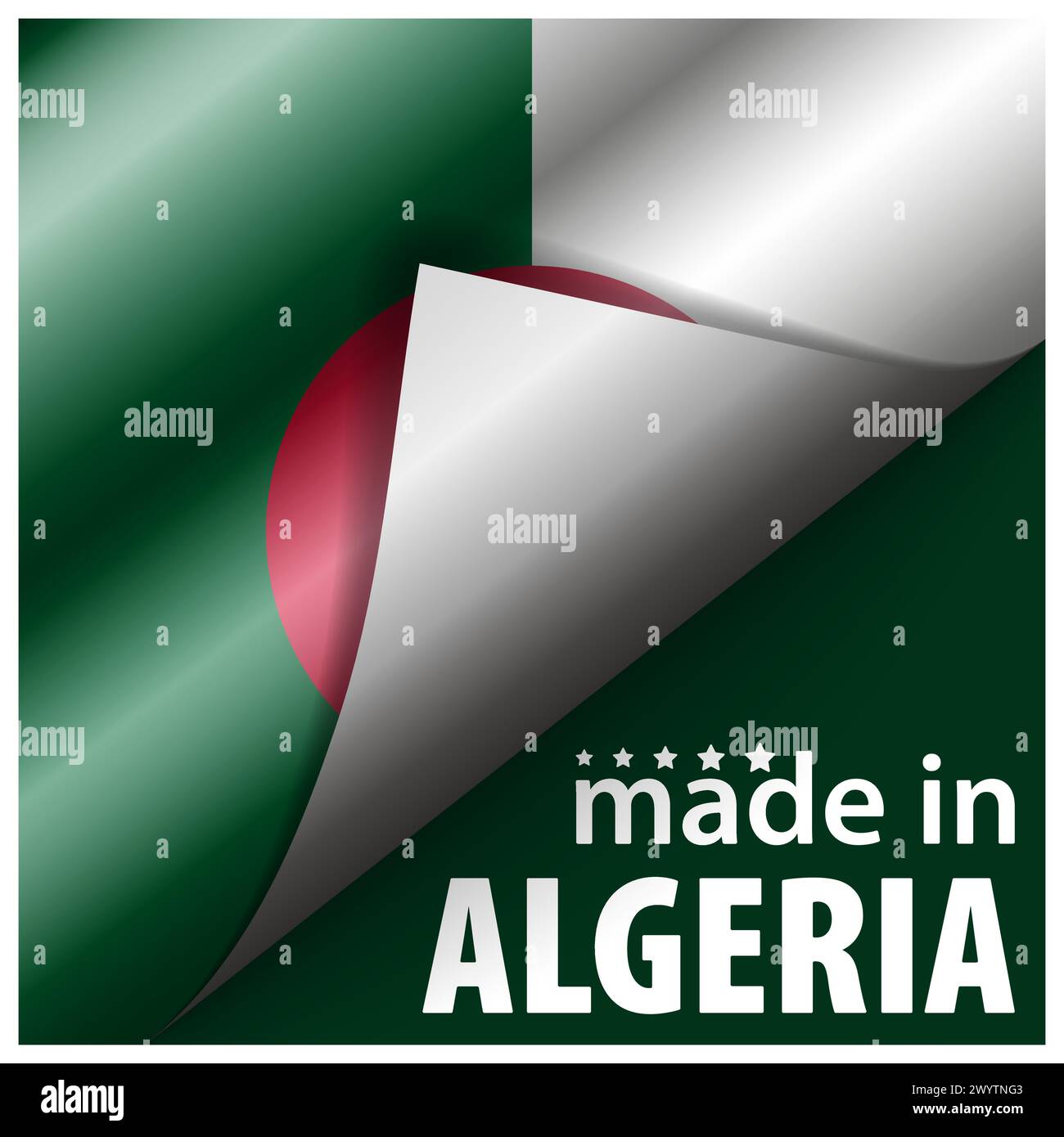 Made in Algeria graphic and label. Element of impact for the use you want to make of it. Stock Vector