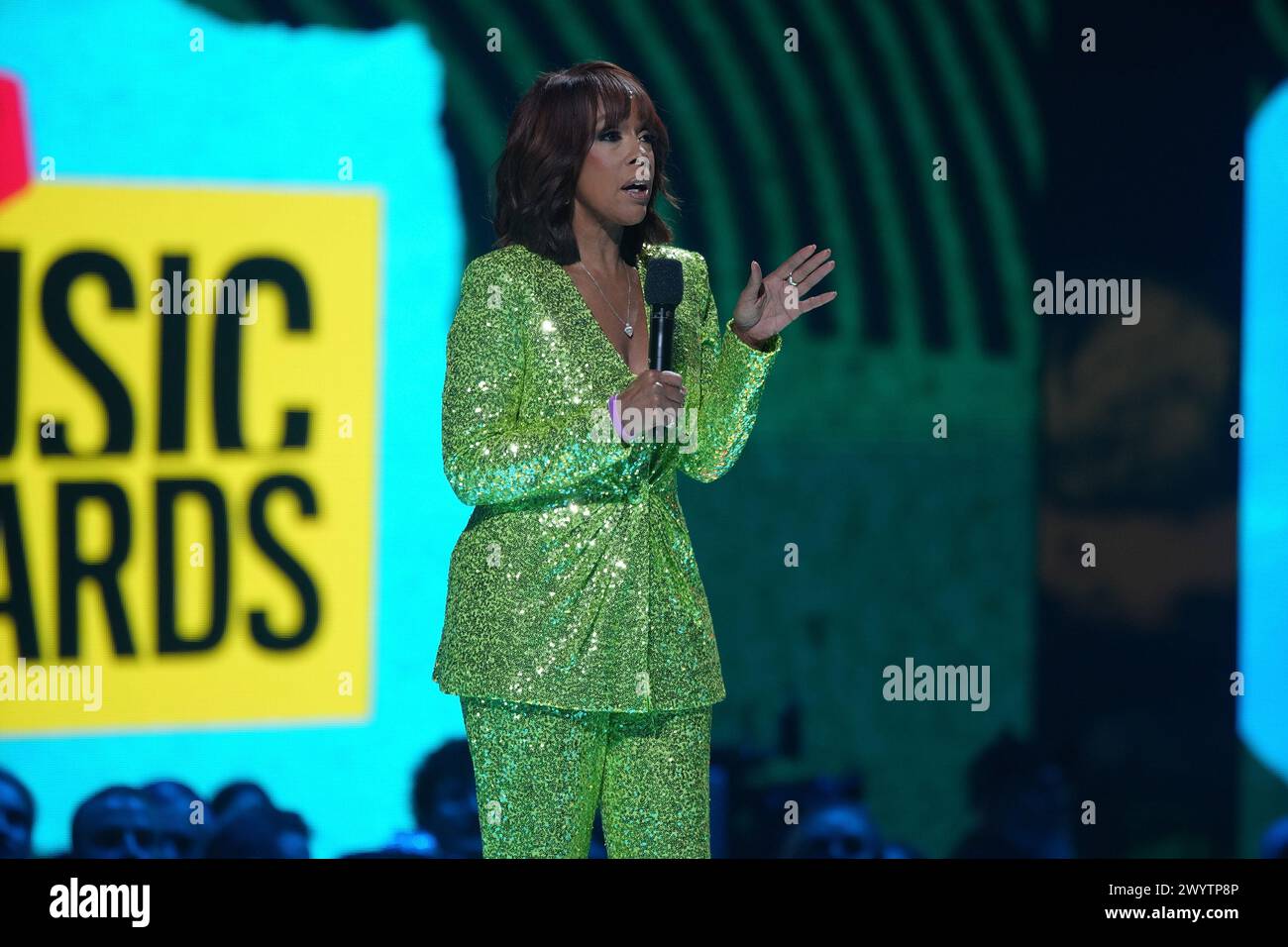 Gayle King speaks onstage during the 2024 CMT Music Awards at Moody Center on April 07, 2024 in Austin, Texas. Photo: Amy E. Price/imageSPACE Stock Photo
