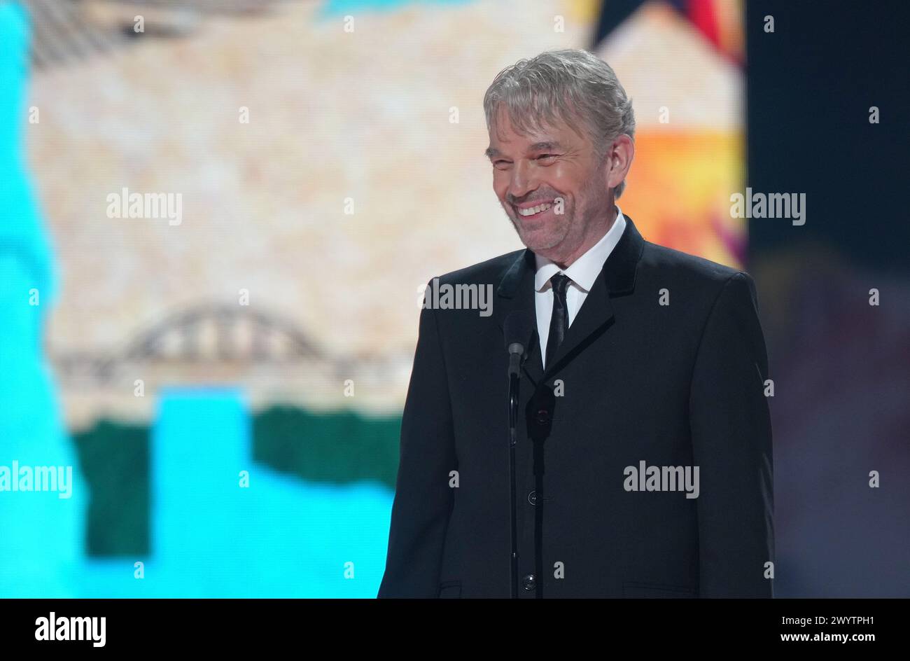 Billy Bob Thornton speaks onstage during the 2025 CMT Music Awards at