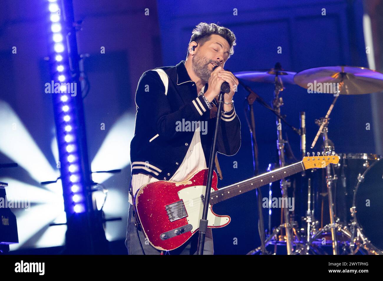 AUSTIN, TEXAS - APRIL 07: In this image released on April 07, 2024, Matthew Ramsey of Old Dominion performs on the 2024 CMT Music Awards stage on April 3, 2024, at the University of Texas at Austin in Austin, Texas.  (Photo by Amy E. Price/ImageSPACE) Stock Photo