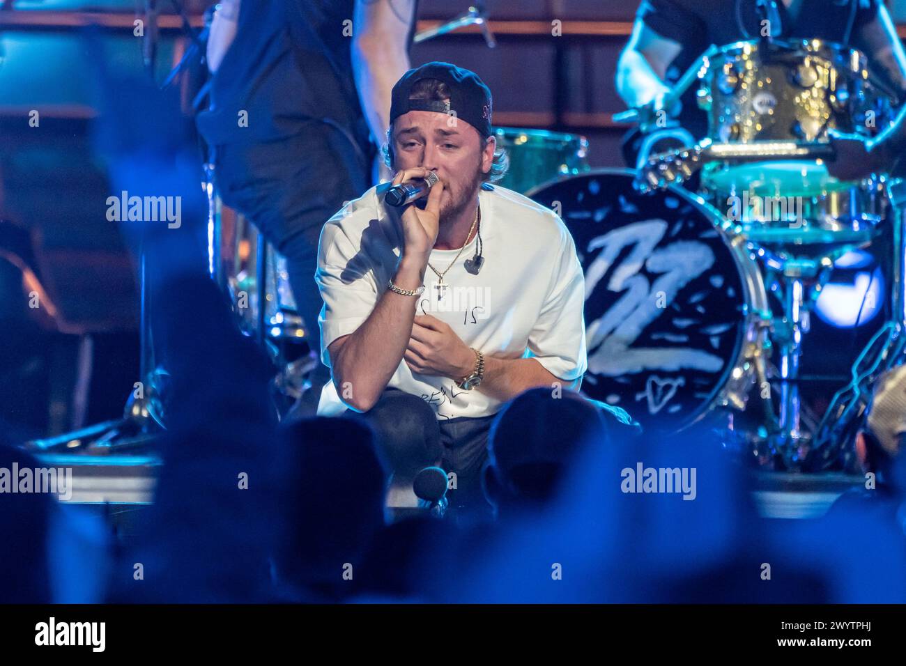 AUSTIN, TEXAS - APRIL 07: In this image released on April 07, 2024, Bailey Zimmerman performs on the 2024 CMT Music Awards stage on April 3, 2024, at the University of Texas at Austin in Austin, Texas.  (Photo by Amy Price/ImageSPACE) Stock Photo