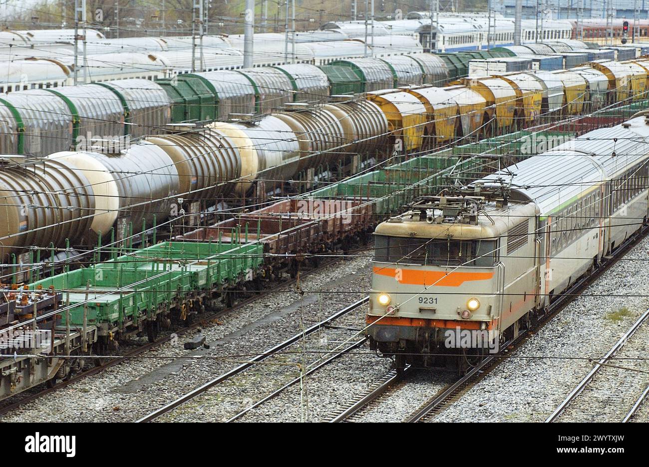Railway station. Irún, Guipúzcoa. Spanish-French border, Spain Stock ...
