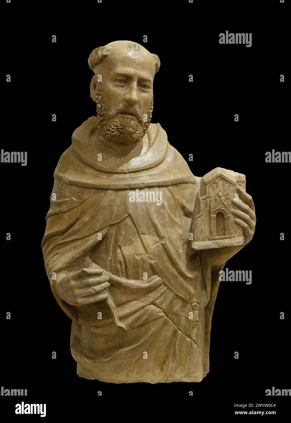 Saint Dominic Guzman sculpture isolated Stock Photo - Alamy