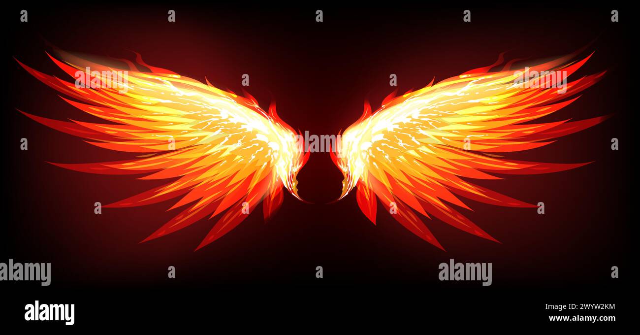 Fire glow wings Stock Vector