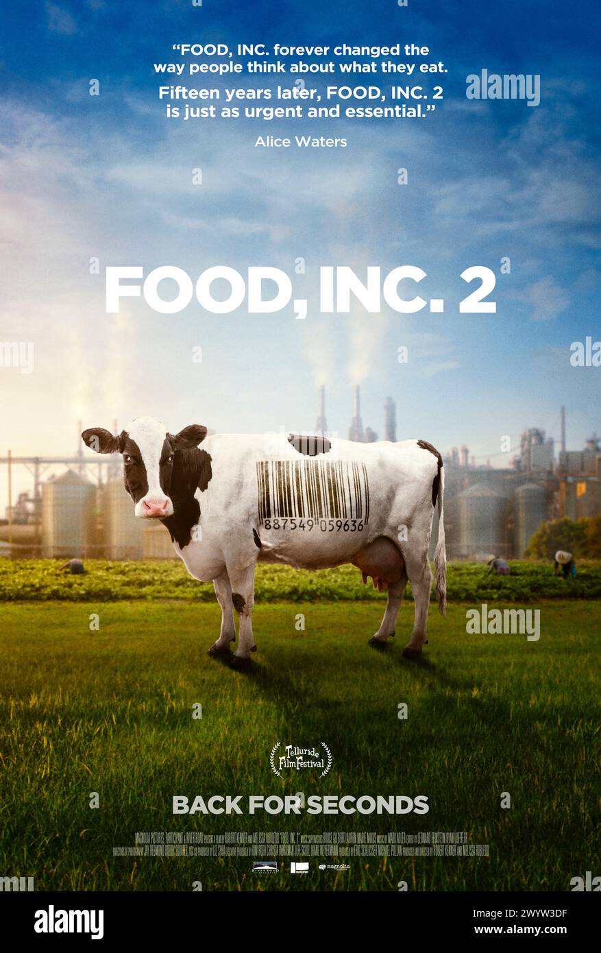 Food, Inc. 2 (2023) directed by Robert Kenner and Melissa Robledo and starring Samson Selim, Mia Mustafi and Dzada Selim. Robert Kenner and Melissa Robledo team up with authors Michael Pollan and Eric Schlosser to examine the modern food industry's efficiency and vulnerabilities. US one sheet poster.***EDITORIAL USE ONLY*** Credit: BFA / Magnolia Pictures Stock Photo