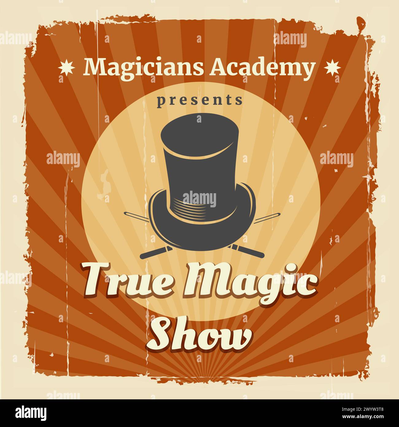 Magic show retro poster Stock Vector