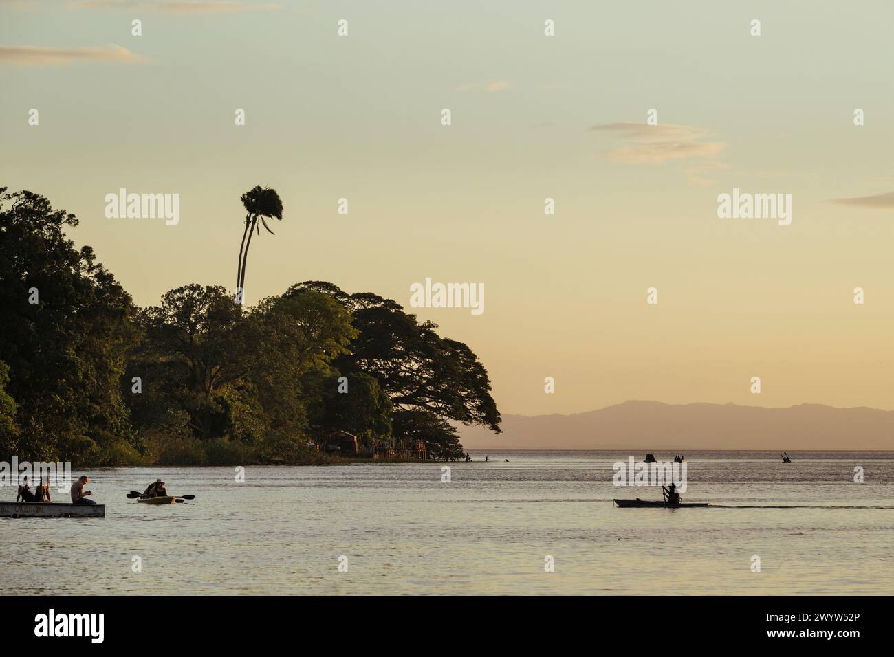 Sunset over Lake Nicaragua, Ometepe Island, Rivas State, Nicaragua, Central America Stock Photo