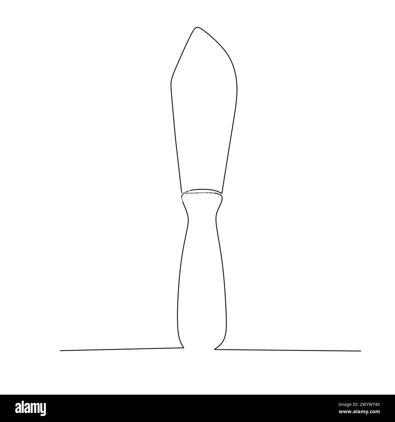 Continuous line drawing of a knife scraper. simple hand drawn style tool illustration. Vector design for industrial theme and concept Stock Vector