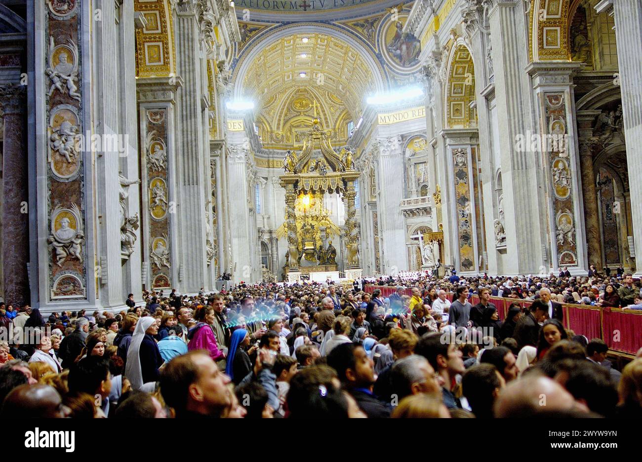 Good Friday mass in St. Peter´s basilica. Vatican City, Rome. Italy. Stock Photo