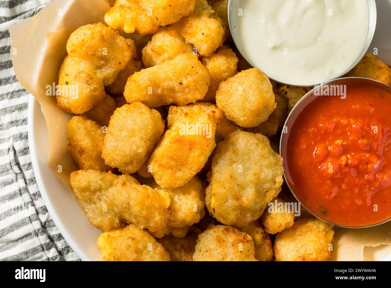 Homemade Deep Fried Wisconsin Cheese Curds with Dipping Sauce Stock Photo Alamy