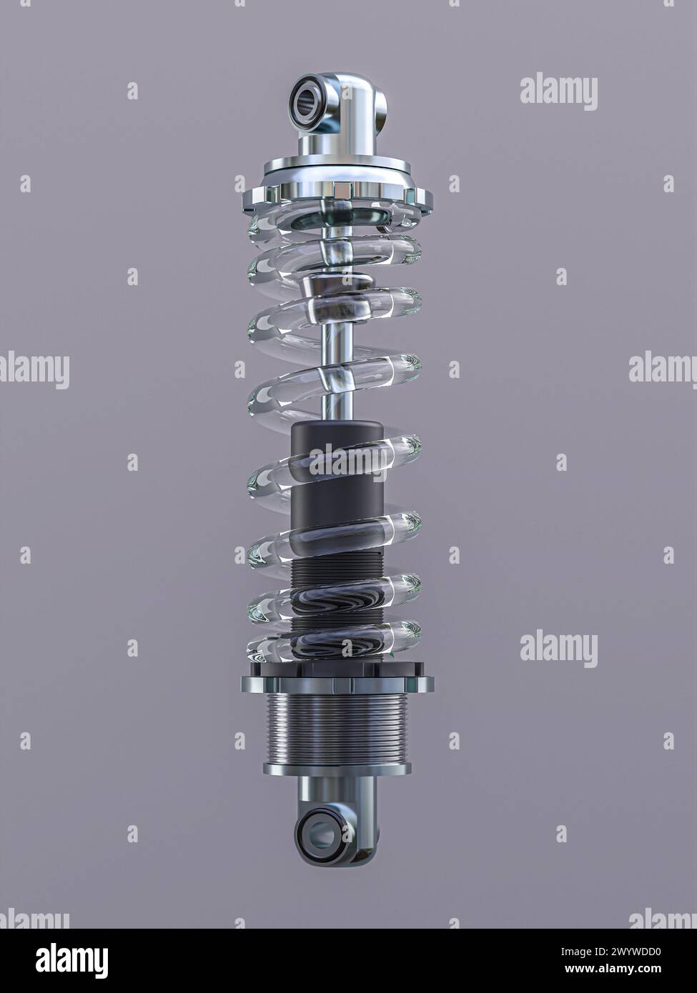 glass car shock absorber concept of fragility. 3d render Stock Photo