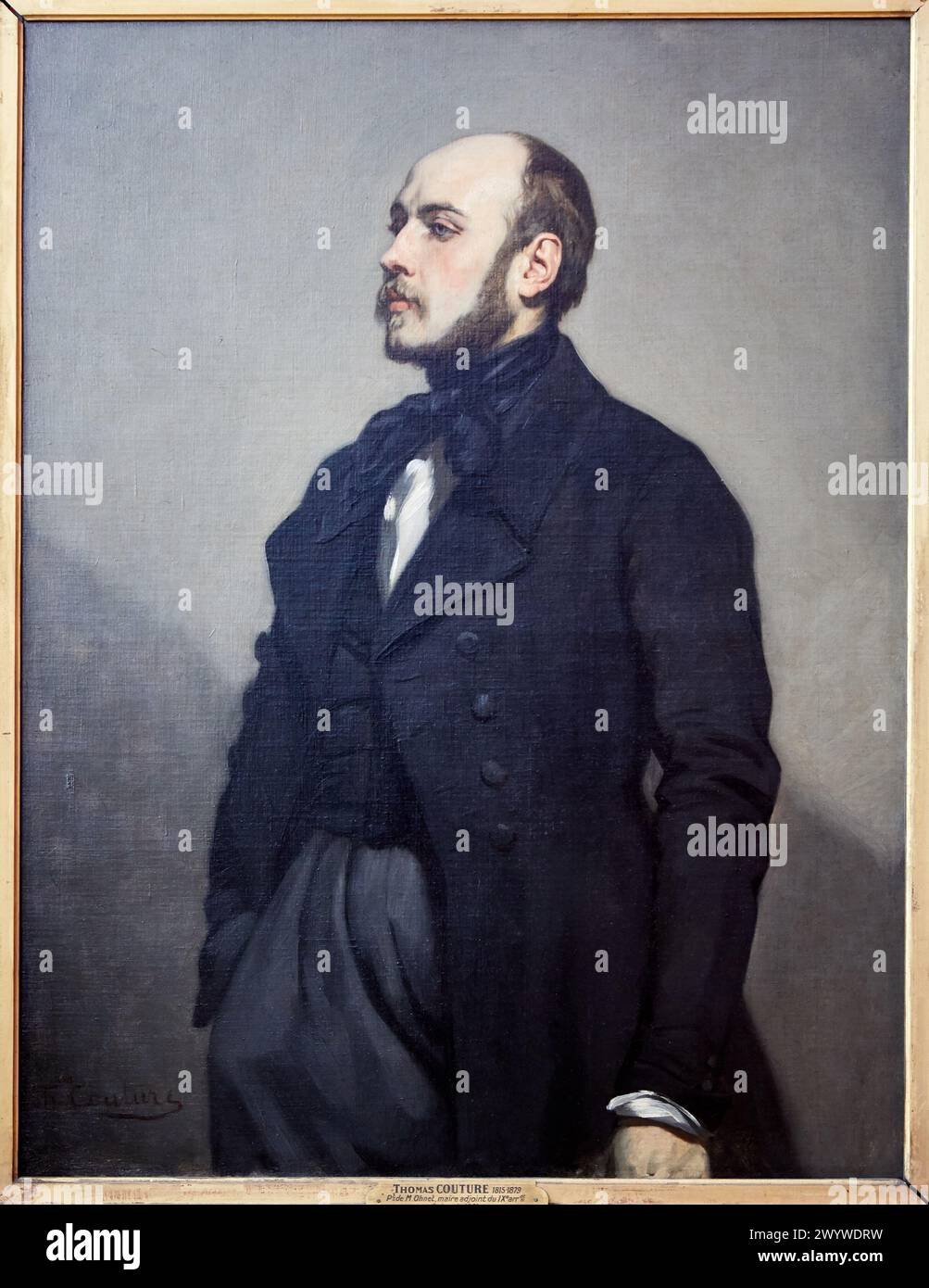 'Portrait de Léon Ohnet', 1841, Thomas Couture, Petit Palais Musée des Beaux Arts de la Ville de Paris, France, Europe. Stock Photo