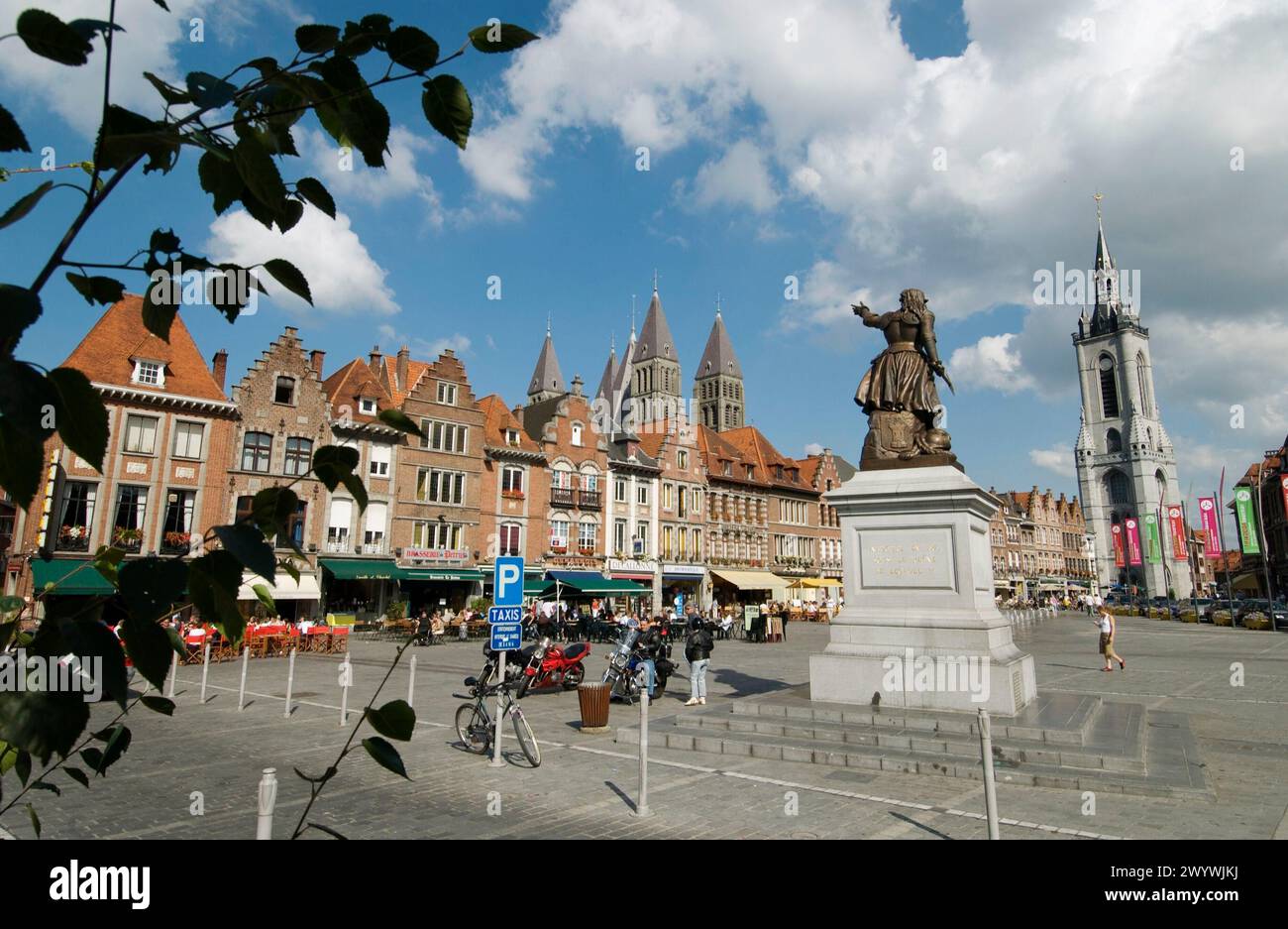 Grand-Place. Tournai. Hainaut, Belgium. Stock Photo