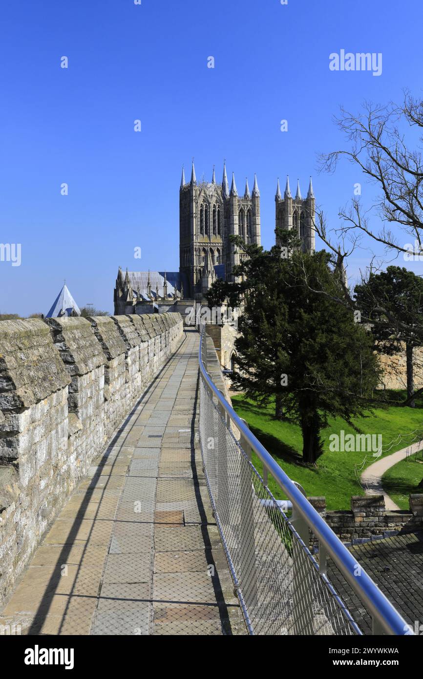 View over Lincoln Castle, Lincoln City, Lincolnshire County, England, UK Stock Photo