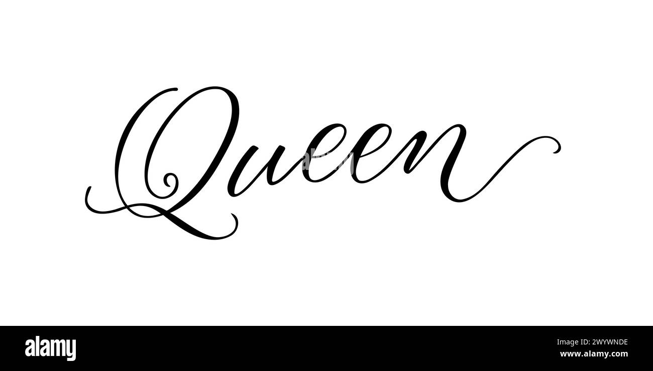 Queen - Handwritten inscription in calligraphic style on a white ...