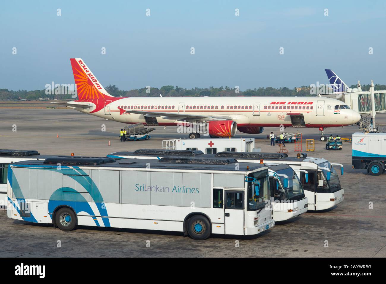 COLOMBO, SRI LANKA - FEBRUARY 24, 2020: Sanny morning on the Bandaranaike airport Stock Photo