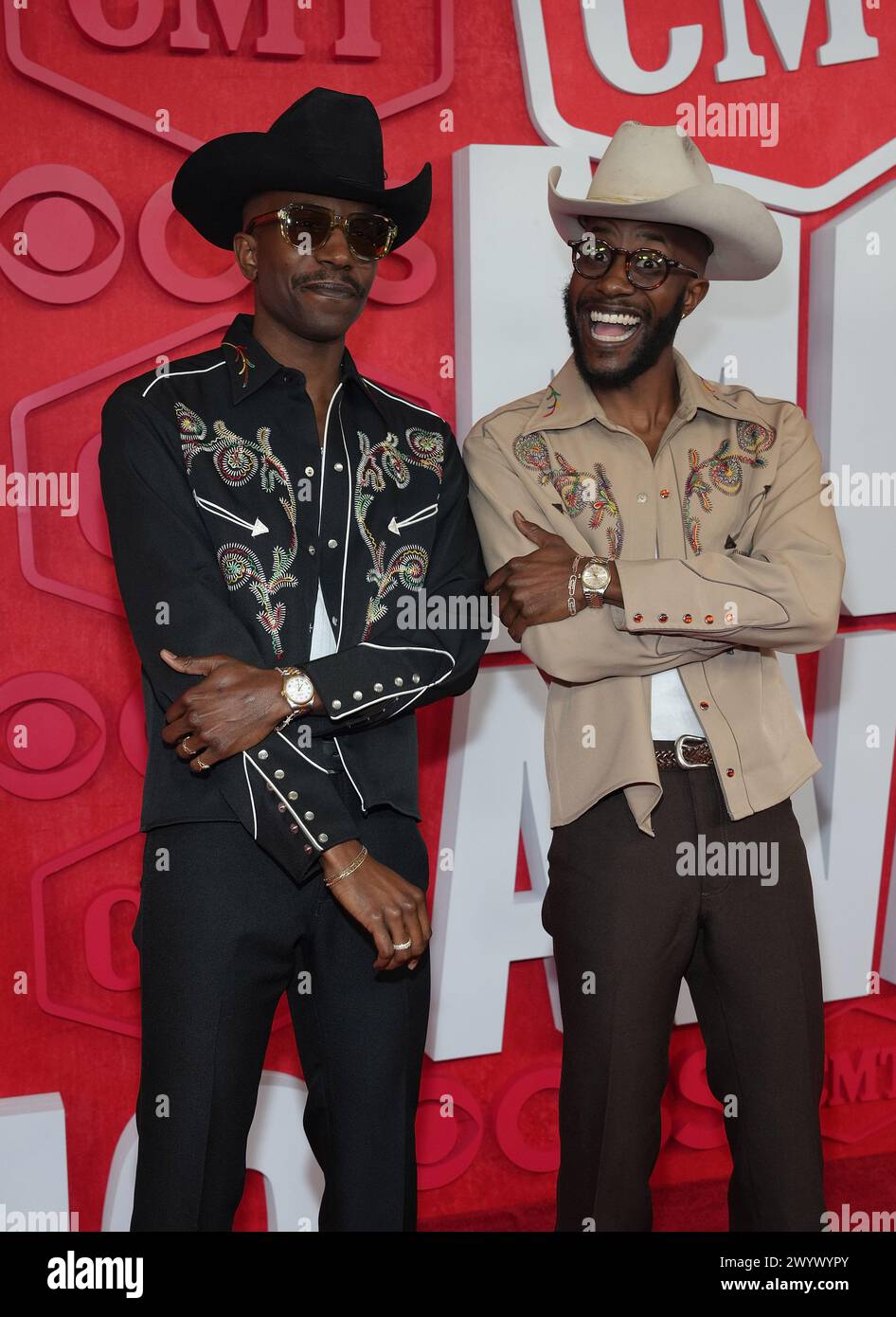 Austin, USA. 08th Apr, 2024. Torrence Thomas and Thurman Thomas of THEBROSFRESH attend the 2024 CMT Music Awards at Moody Center on April 07, 2024 in Austin, Texas. Photo: Amy Price/imageSPACE Credit: Imagespace/Alamy Live News Stock Photo