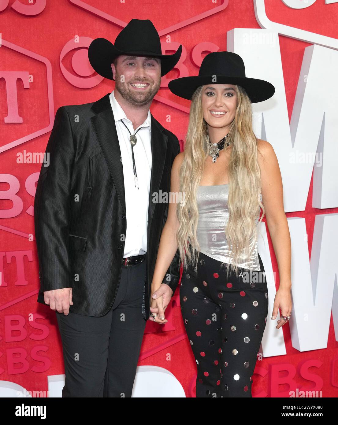 Austin, USA. 08th Apr, 2024. Devlin 'Duck' Hodges and Lainey Wilson attend the 2024 CMT Music Awards at Moody Center on April 07, 2024 in Austin, Texas. Photo: Amy Price/imageSPACE Credit: Imagespace/Alamy Live News Stock Photo