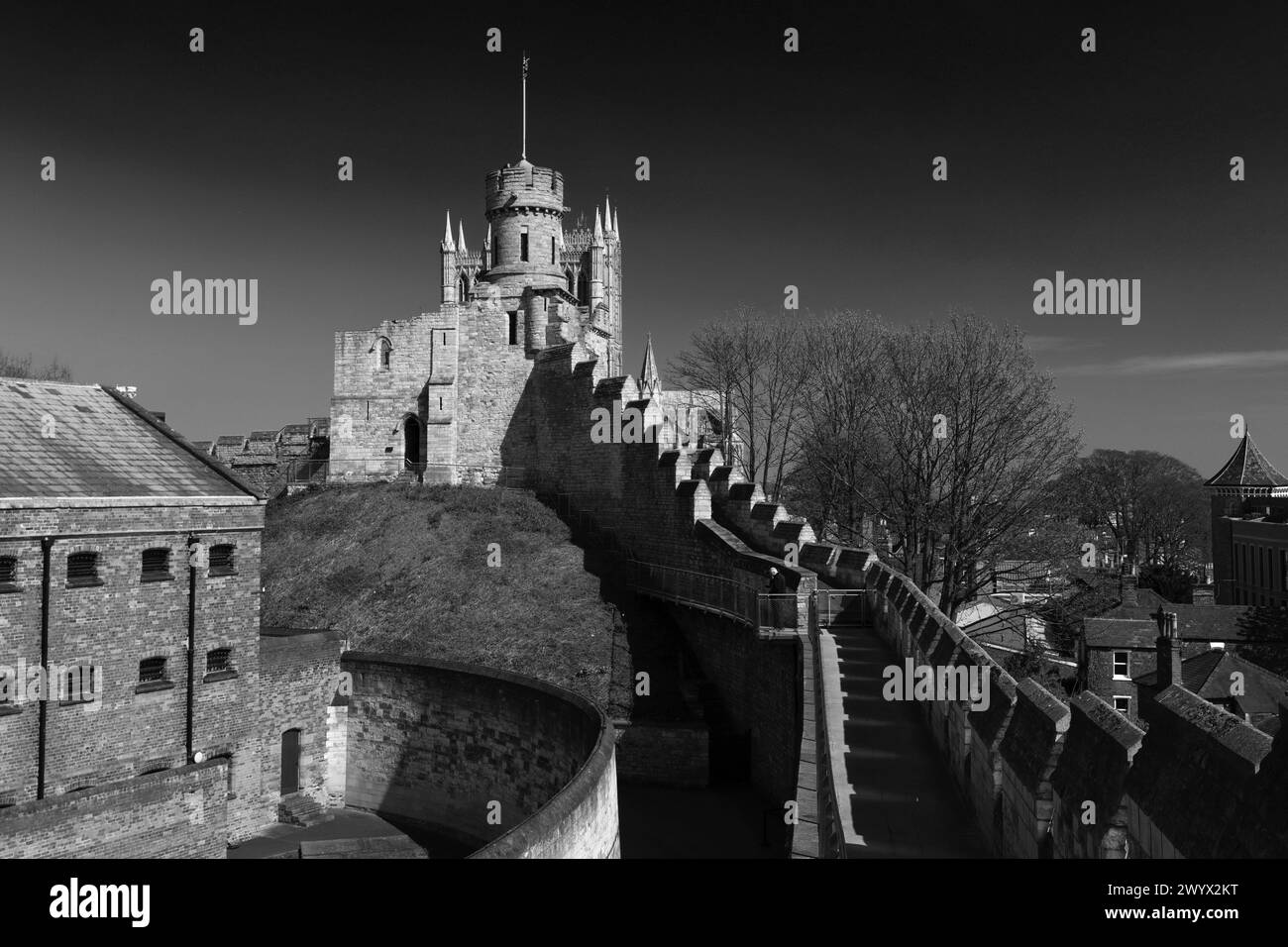 View over Lincoln Castle, Lincoln City, Lincolnshire County, England, UK Stock Photo Alamy