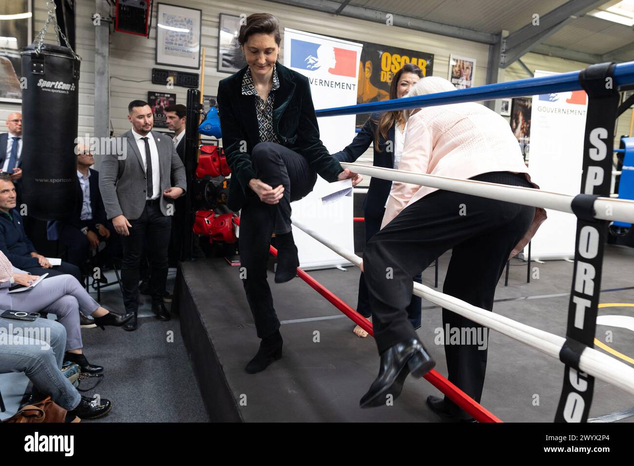Paris, France. 08th Apr, 2024. French Minister of Sport and the Olympic