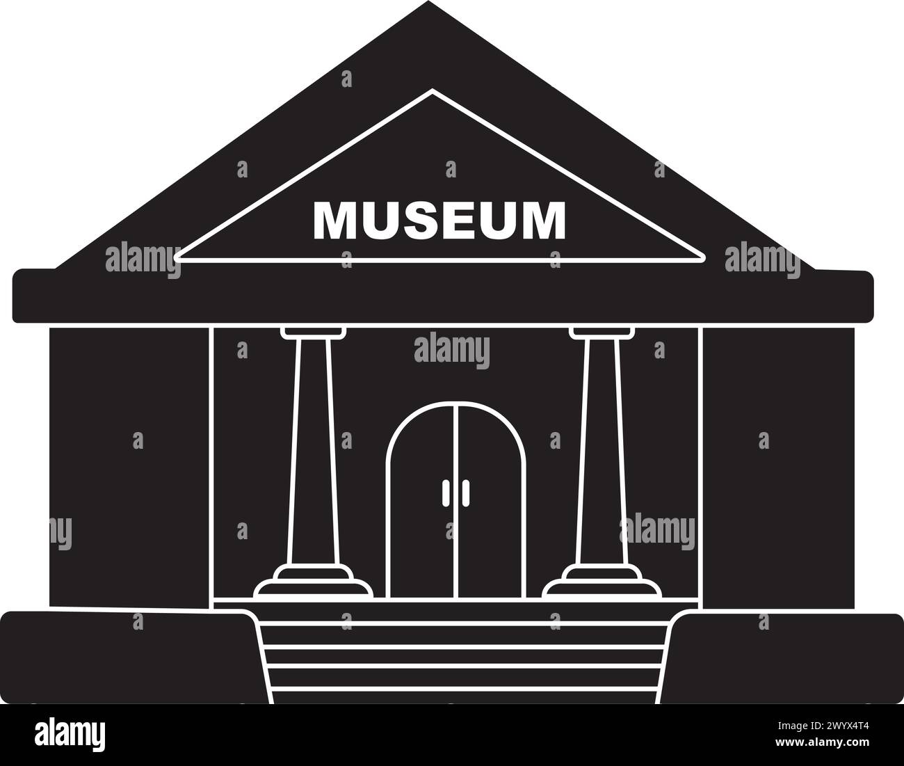 Museum illustration icon Black and White Stock Photos & Images - Alamy