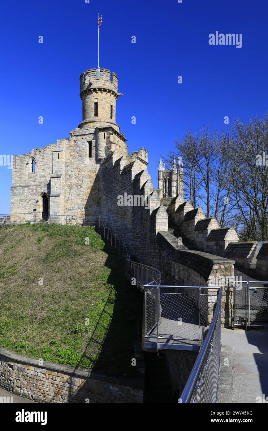 View over Lincoln Castle, Lincoln City, Lincolnshire County, England, UK Stock Photo