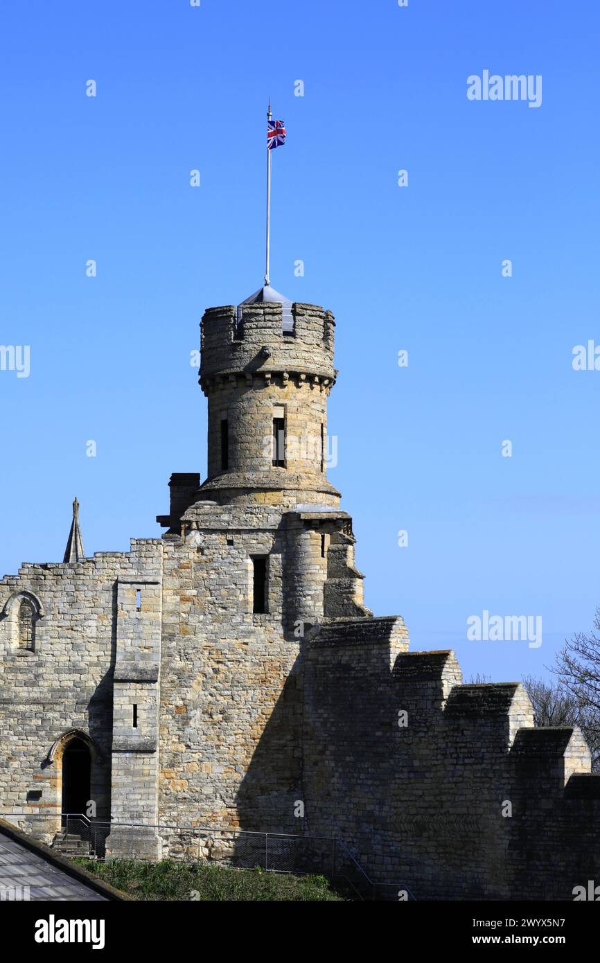 View over Lincoln Castle, Lincoln City, Lincolnshire County, England, UK Stock Photo