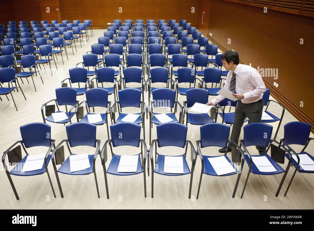 Documentation, lecture preparation, convention center, Kursaal Center. San Sebastian, Guipuzcoa, Basque Country, Spain. Stock Photo