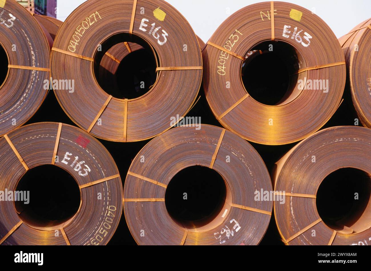 Steel sheet rolls. Bilbao. Spain. Stock Photo